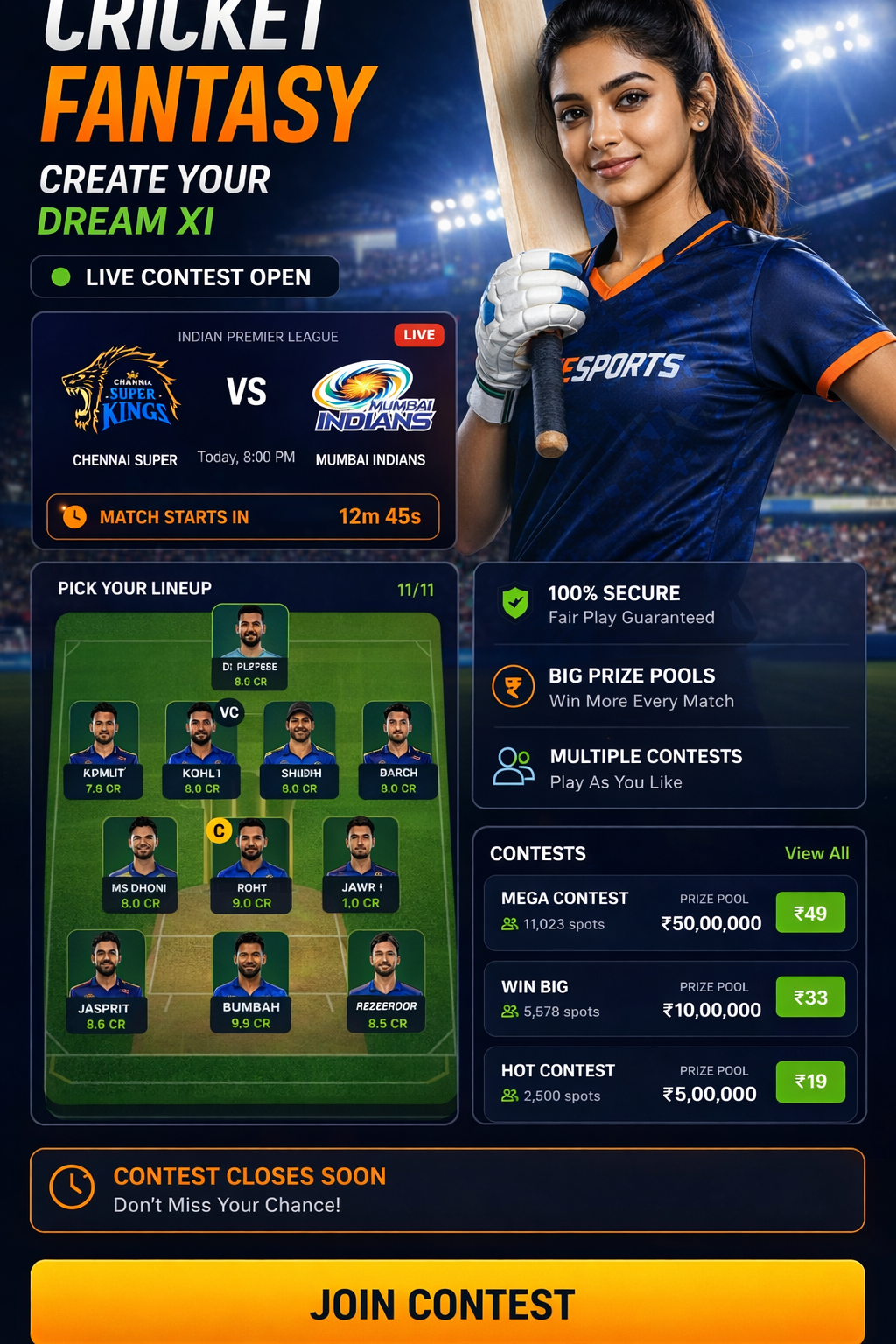 Come Sport Club cricket matchday visual
