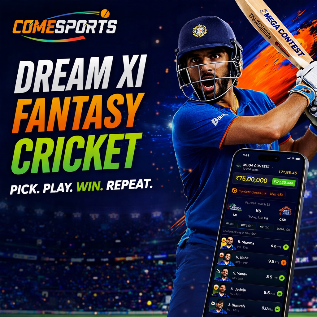 Come Sport Club Dream XI fantasy cricket ad visual